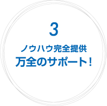 3 ノウハウ完全提供 万全のサポート